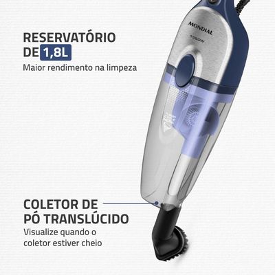 Aspirador De Pó Mondial Turbo AP-41 1550W Azul Com Inox 220V