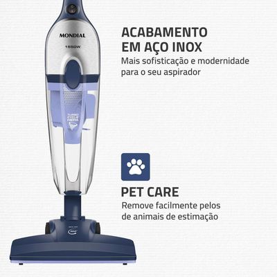 Aspirador De Pó Mondial Turbo AP-41 1550W Azul Com Inox 220V