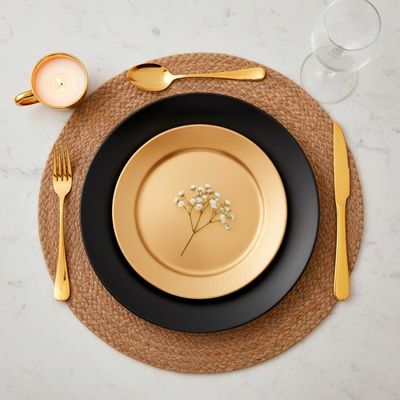 Talheres Mesa Faqueiro Dourado e Garfinhos Petisco Inox 24un