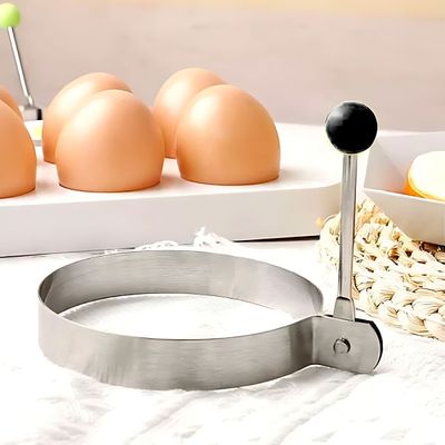 Molde para Ovo Frito Redondo Forma Aço Inox Lanchonete 8,5cm
