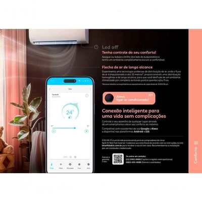 Ar Condicionado Split Hi Wall Full Inverter Daikin BTUs R-32 Quente e Frio 220V