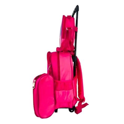 Kit Mochila Infantil Com Rodinhas Meninas Unicornio Escolar Estojo Lancheira Térmica Bolsa Carrinho