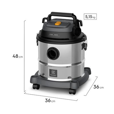 Aspirador de Pó e Água Electrolux 1800W 20L com ThermoControl e Função Sopro Inox (GT20I) 220V