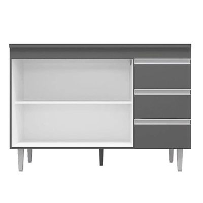 Balcão Gabinete Cozinha Andreia 120cm 2 Porta Ajl Móveis S-t