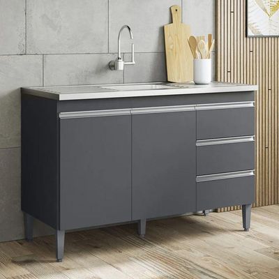Balcão Gabinete Cozinha Andreia 120cm 2 Porta Ajl Móveis S-t