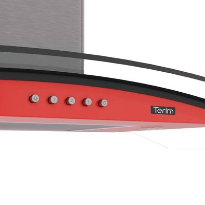 Coifa Terim de Parede Clean Vidro Curvo Vermelha Kroma 60cm Vermelho Kroma 220V