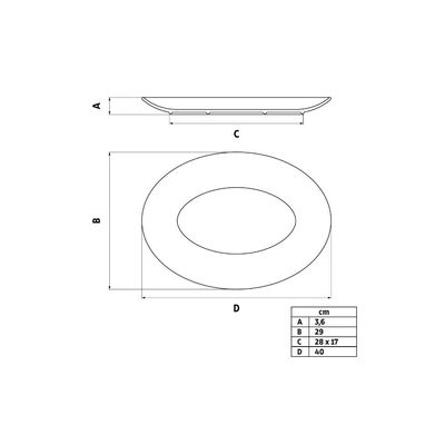 Travessa Oval Tramontina Maria Augusta em Porcelana 40x29 cm