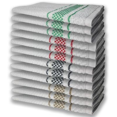 12 Panos de Prato Atoalhado Felpudo Premium MR+PR+VM+VD