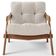 Poltrona Decorativa Fixa Para Sala Living Ikary L02 Canela Linho Cru - Lyam Decor