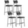 Kit 04 Banquetas Alta Bar Cozinha Sala De Jantar Preto Melina L02 Couríssimo Preto - Lyam Decor
