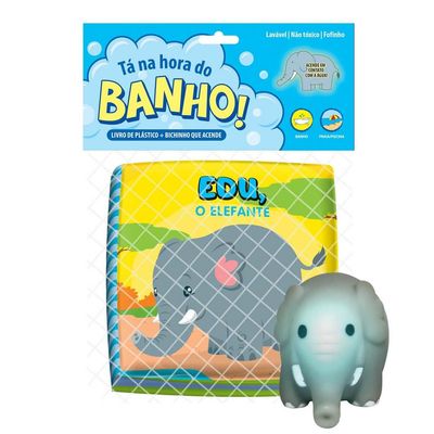 Livrinho p/ Banho Ta Na Hora Do Banho Edu O Elefante 9178 - Vale Das letras