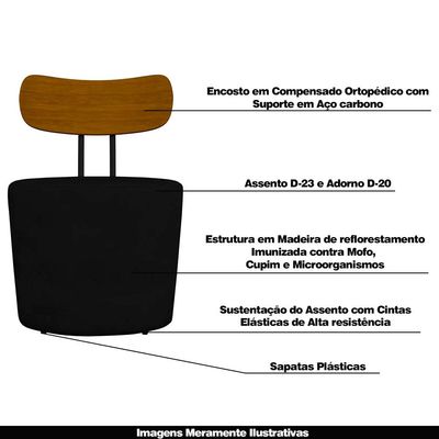 Poltrona Decorativa Addams Veludo Preto - Gran Belo