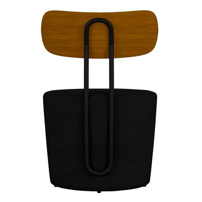 Poltrona Decorativa Addams Veludo Preto - Gran Belo