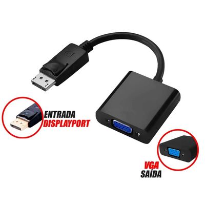 Cabo Adaptador Conversor DP Displayport Para VGA - 15 Cm