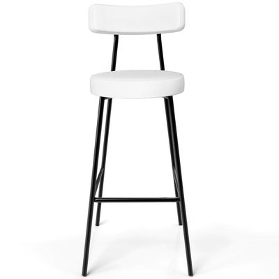Kit 05 Banquetas Altas Bar Cozinha Sala De Jantar Estrutura Em Aço Milão L02 Facto Branco - Lyam Decor