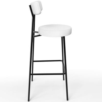 Kit 06 Banquetas Altas Bar Cozinha Sala De Jantar Estrutura Em Aço Milão L02 Facto Branco - Lyam Decor