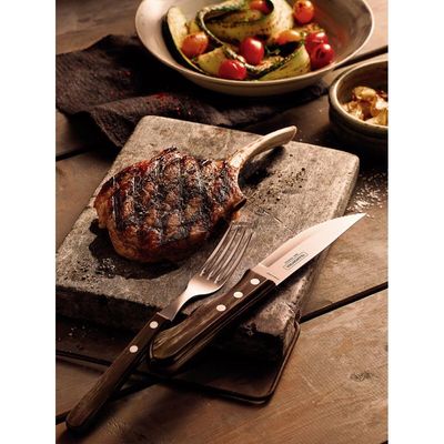 Faqueiro 6 Garfos 6 Facas Jumbo Polywood Castanho Tramontina