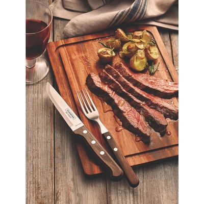 Faqueiro 6 Garfos 6 Facas Jumbo Polywood Castanho Tramontina