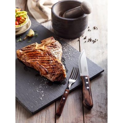 Faqueiro 6 Garfos 6 Facas Jumbo Polywood Castanho Tramontina