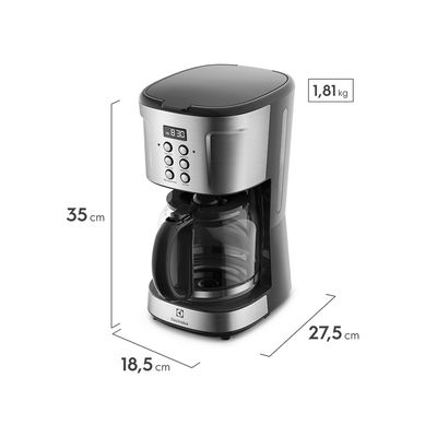 Cafeteira Elétrica Electrolux Digital 38 Xícaras Experience Programável com Timer Cor Inox (ECM30) 127V