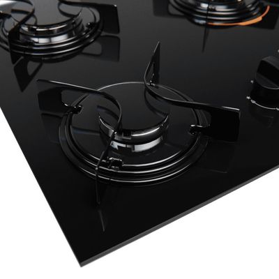 Cooktop 5 Bocas Preto Com Mesa De Vidro Atlas U Top Bivolt