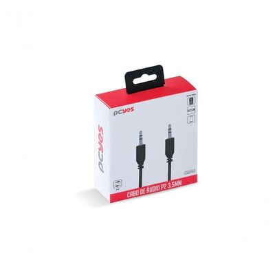 Cabo P2 3.5mm Macho Para P2 3.5mm Macho 28awg Puro Cobre 2 Metros - P35m-2