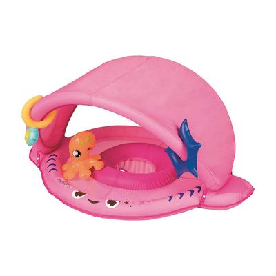 Boia Tubarão com Fralda e Para-Sol Sortida - Rosa