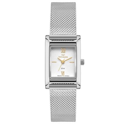 Relógio Technos Feminino Ref: 2035neq/1k Elegance Mesh Retangular Prateado