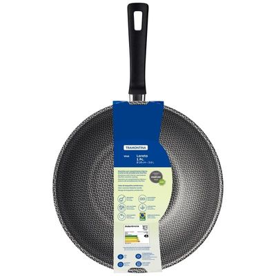 Wok Tramontina  28 cm Loreto em Alumínio com Revestimento Starflon Max Vermelho 3,6 L