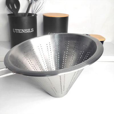 Funil Passador Chinoy Coador Peneira Aço Inox 24 e 20cm