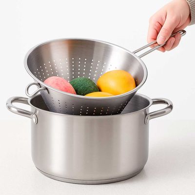 Funil Passador Chinoy Coador Peneira Aço Inox 24 e 20cm