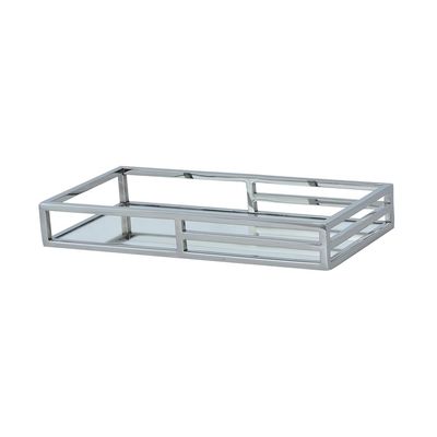 Bandeja retangular em aço inox com espelho Fracalanza 40x20x6cm