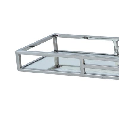 Bandeja retangular em aço inox com espelho Fracalanza 40x20x6cm