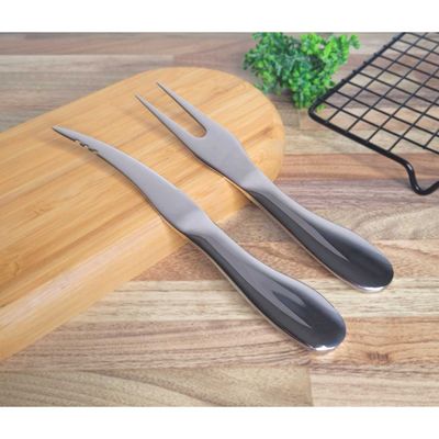 Faca e Garfo Queijo Camarao Jogo Aço Inox Prata 2un