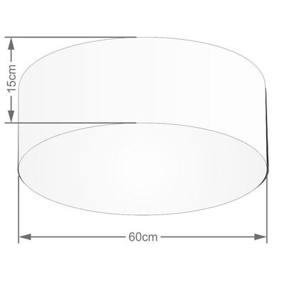 Plafon Cilíndrico Md-3006 Cúpula Em Tecido 60x15cm Rústico Bege - Bivolt