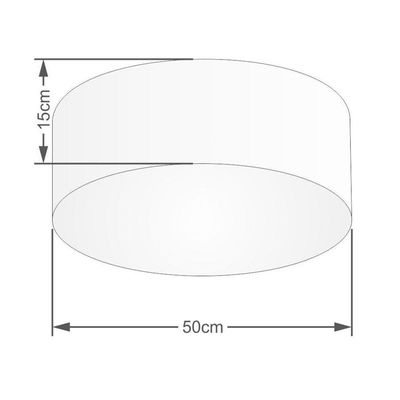 Kit Plafon Md-3014 Pendente Md-4049 Cúpula Em Tecido 50cm Palha - Bivolt