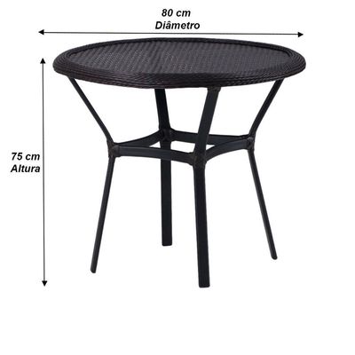 Kit 6 Cadeiras Alumínio E Mesa Tampo Varanda Jardim Piscina Pedra Ferro