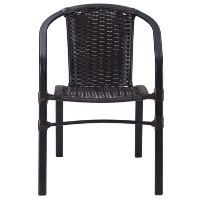 Kit 6 Cadeiras Alumínio E Mesa Tampo Varanda Jardim Piscina Pedra Ferro