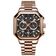 Relógio De Quartzo Com Cronógrafo Mostrador Luminoso Pulseira Em Aço Inoxidável 5atm Rose Gold