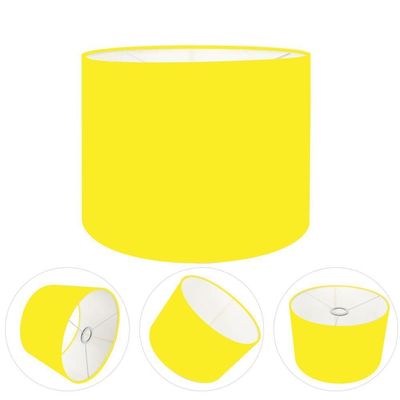Cúpula Abajur E Luminária Cilíndrica Vivare Cp-7014 ø35x21cm - Bocal Nacional Amarelo