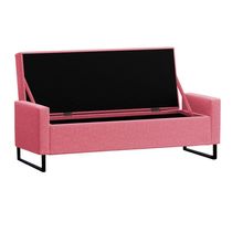 Recamier Bau Paris Base De Metal 1,20m Suede Pink - Inova Decorações