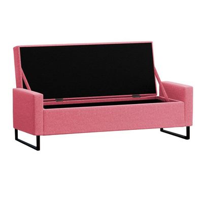 Recamier Bau Paris Base De Metal 1,20m Suede Pink - Inova Decorações