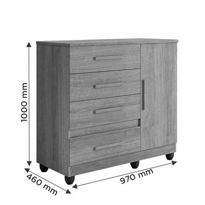 Cômoda New Florença 4 Gavetas 1 Porta Com Sapateira -benetil Cinamomo