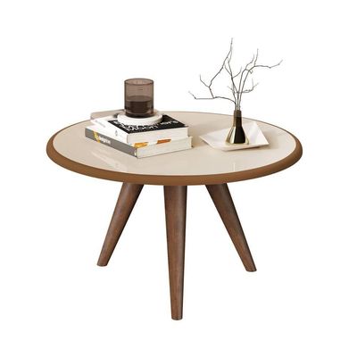 Mesa De Centro Tampo Redondo 52x33cm Grazy Off White-freijó