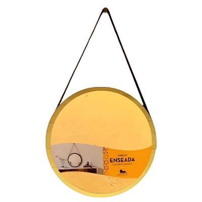 Espelho Redondo Linha Enseada 50 X 30cm Dourado - 10302.075do - Leão