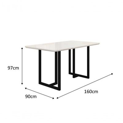 Conjunto Siena Com 4 Cadeiras E Base Goiás Bm Tubulares Off White-linho 306
