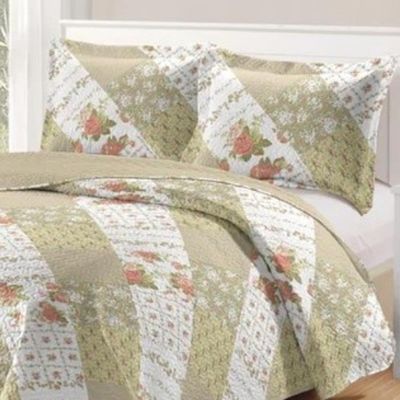 Kit Cobre Leito Colcha Daily Casal 3 Peças Dupla Face Estampado - Floral 44 - 100% Poliéster