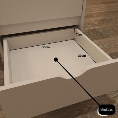 Gaveteiro Multiuso 4 Gavetas Com Rodizios Branco Branco
