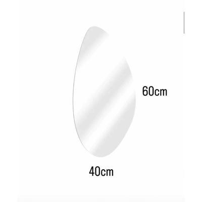 Kit 2 Espelhos Orgânico Com Led Branco 60x40 Com Fonte Bivolt Branca