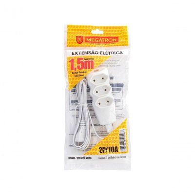 Extensao Megatron Paralelo 2x0,75x1,50m Ate 220v Branco